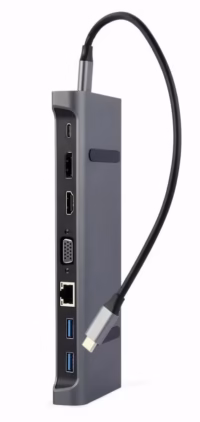 Gembird USB-C adapteris 9-in-1, HDMI, USB 3.0, A-CM-COMBO9-02