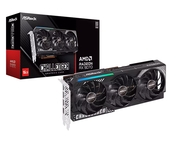 ASRock Radeon RX 9070 Challenger 16GB vaizdo plokštė, 16GB GDDR6