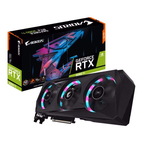 Gigabyte Aorus GeForce RTX 3060 Ti Elite 8GB vaizdo plokštė, 8GB GDDR6 (atnaujinta)