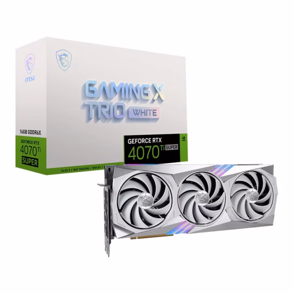 MSI GeForce RTX 4070 Ti Super Gaming X Trio White 16GB vaizdo plokštė, 16GB GDDR6X, balta (atnaujinta)