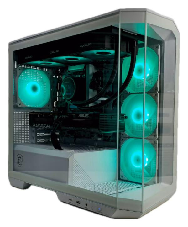 Baltas atnaujintas žaidimų kompiuteris Intel Core i5-13400F / RX 9070 XT 16GB / 32GB DDR5 / 1TB NVMe